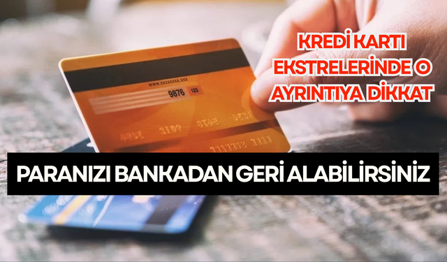 Kredi kartı ekstrelerinde o ayrıntıya dikkat: Paranızı bankadan geri alma hakkınız var