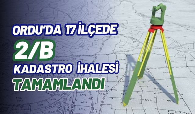 Ordu’nun 17 ilçesinde 2/B kadastro ihalesi tamamlandı