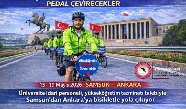 ÜNİPERSEN'den Samsun'dan TBMM'ye bisikletli eylem