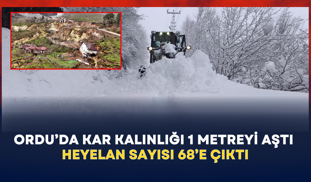 Ordu’da kar kalınlığı 1 metreyi aştı: Heyelan sayısı 68’e çıktı