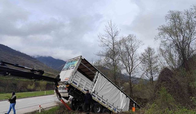 Tokat'ta tır devrildi: 3 kişi yaralandı, 6 hayvan telef oldu
