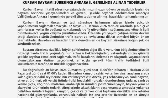 Ankara'da bayramda 24 binin üzerinde emniyet ve jandarma personeli görev başında olacak