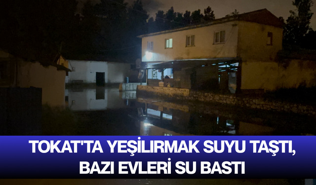 Tokat'ta Yeşilırmak suyu taştı, bazı evleri su bastı