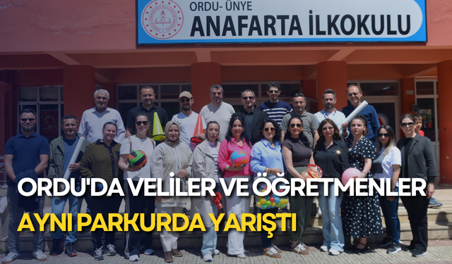 Ordu'da veliler ve öğretmenler aynı parkurda yarıştı