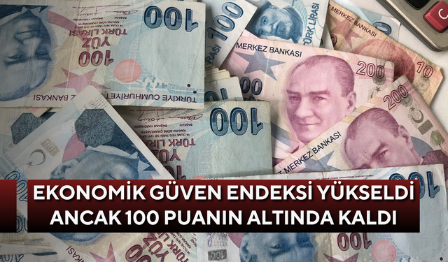 Ekonomik güven endeksi yükseldi ancak 100 puanın altında kaldı
