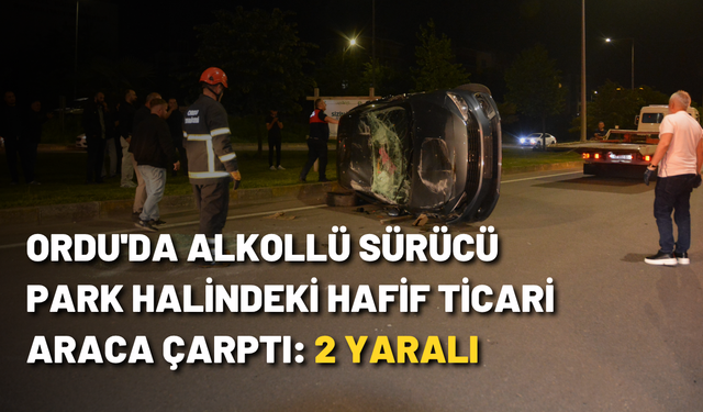 Ordu'da alkollü sürücü park halindeki hafif ticari araca çarptı: 2 yaralı