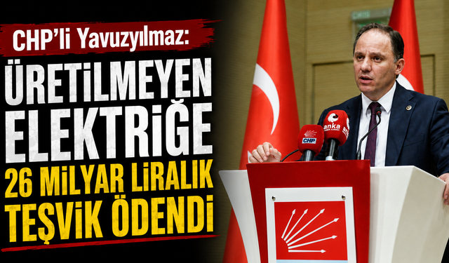 CHP'li Yavuzyılmaz: "Üretilmeyen elektriğe 26 milyar liralık teşvik ödendi"