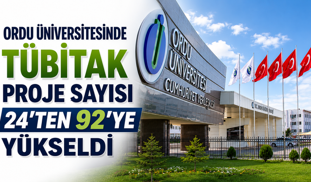 Ordu Üniversitesinde TÜBİTAK proje sayısı 24’ten 92’ye yükseldi