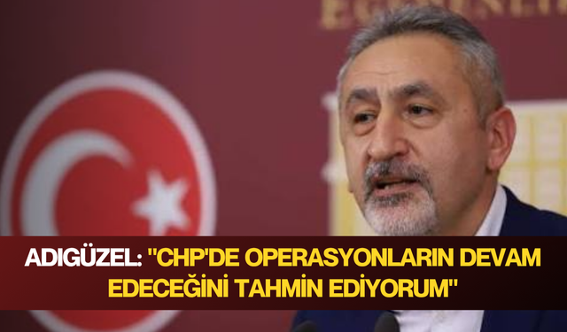 Adıgüzel: "CHP'de operasyonların devam edeceğini tahmin ediyorum"