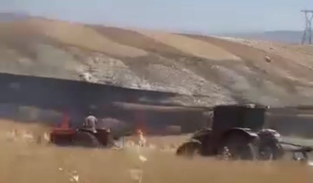 Ankara'da ekili arazide yangın