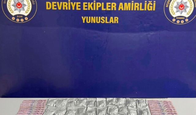 Beşiktaş'ta şüphe üzerine durdurulan araçta çamaşır makinesine gizlenmiş 37 paket esrar ele geçirildi