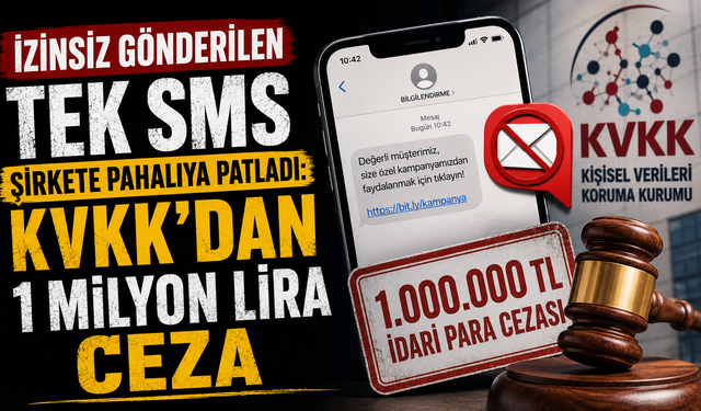 İzinsiz gönderilen tek SMS şirkete pahalıya patladı: KVKK'dan 1 milyon lira ceza