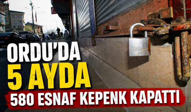 Ordu'da 5 ayda 580 esnaf kepenk kapattı