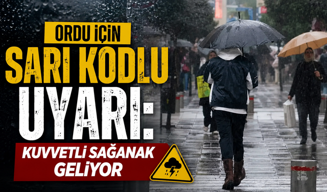 Ordu için sarı kodlu uyarı: Kuvvetli sağanak geliyor