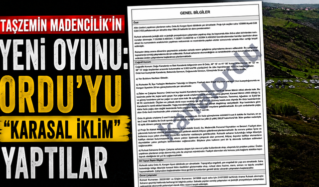 Taşzemin Madencilik’in yeni oyunu: Ordu’yu “karasal iklim” yaptılar