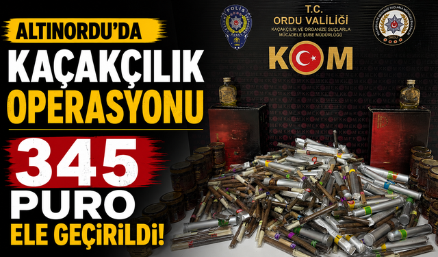 Altınordu’da kaçakçılık operasyonu: 345 puro ele geçirildi