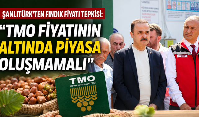 Şanlıtürk’ten fındık fiyatı tepkisi: "TMO fiyatının altında piyasa oluşmamalı"