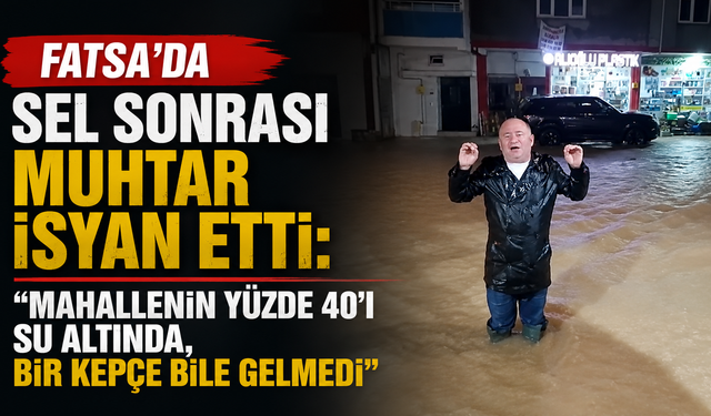 Fatsa’da sel sonrası muhtar isyan etti: “Mahallenin yüzde 40'ı su altında, bir kepçe bile gelmedi”