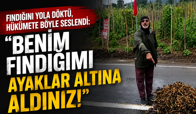 Fındığını yola döktü, hükümete böyle seslendi: “Benim fındığımı ayaklar altına aldınız!”