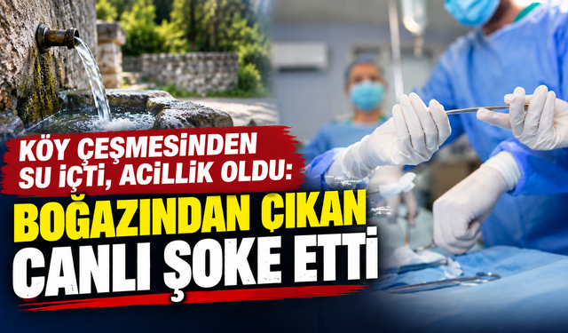 Köy çeşmesinden su içti, acillik oldu: Boğazından çıkan canlı şoke etti