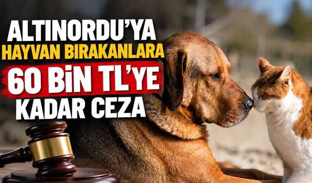 Altınordu’ya hayvan bırakanlara 60 bin TL’ye kadar ceza