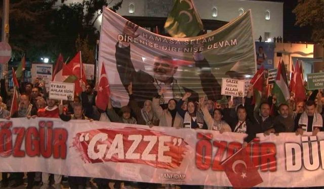 Ankara'da Filistin'e destek yürüyüşü düzenlendi
