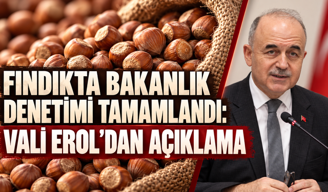 Fındıkta Bakanlık denetimi tamamlandı: Vali Erol’dan açıklama