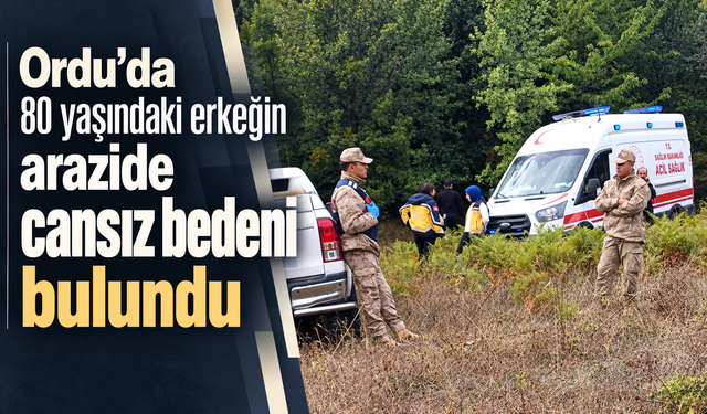 Ordu’da 80 yaşındaki erkeğin arazide cansız bedeni bulundu