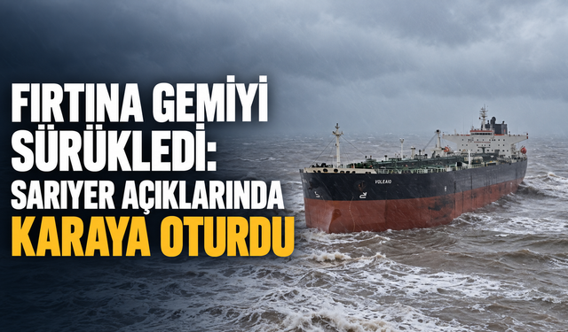Fırtına gemiyi sürükledi: Sarıyer açıklarında karaya oturdu