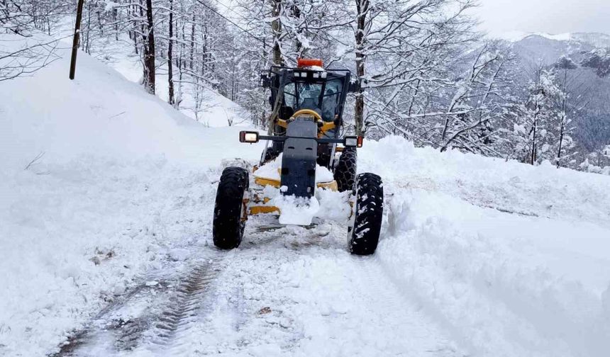 Trabzon'da karla mücadele sürüyor