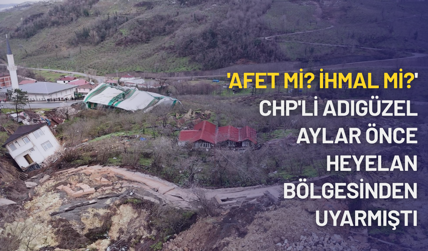 'Afet mi? İhmal mi?' CHP'li Adıgüzel aylar önce heyelan bölgesinden uyarmıştı
