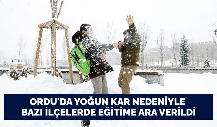 Ordu’da yoğun kar nedeniyle bazı ilçelerde eğitim tatil edildi
