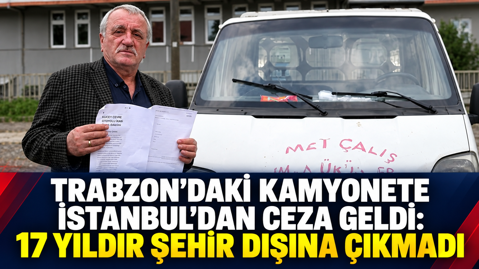 Trabzon'daki kamyonete İstanbul'dan ceza geldi: 17 yıldır şehir dışına çıkmadı